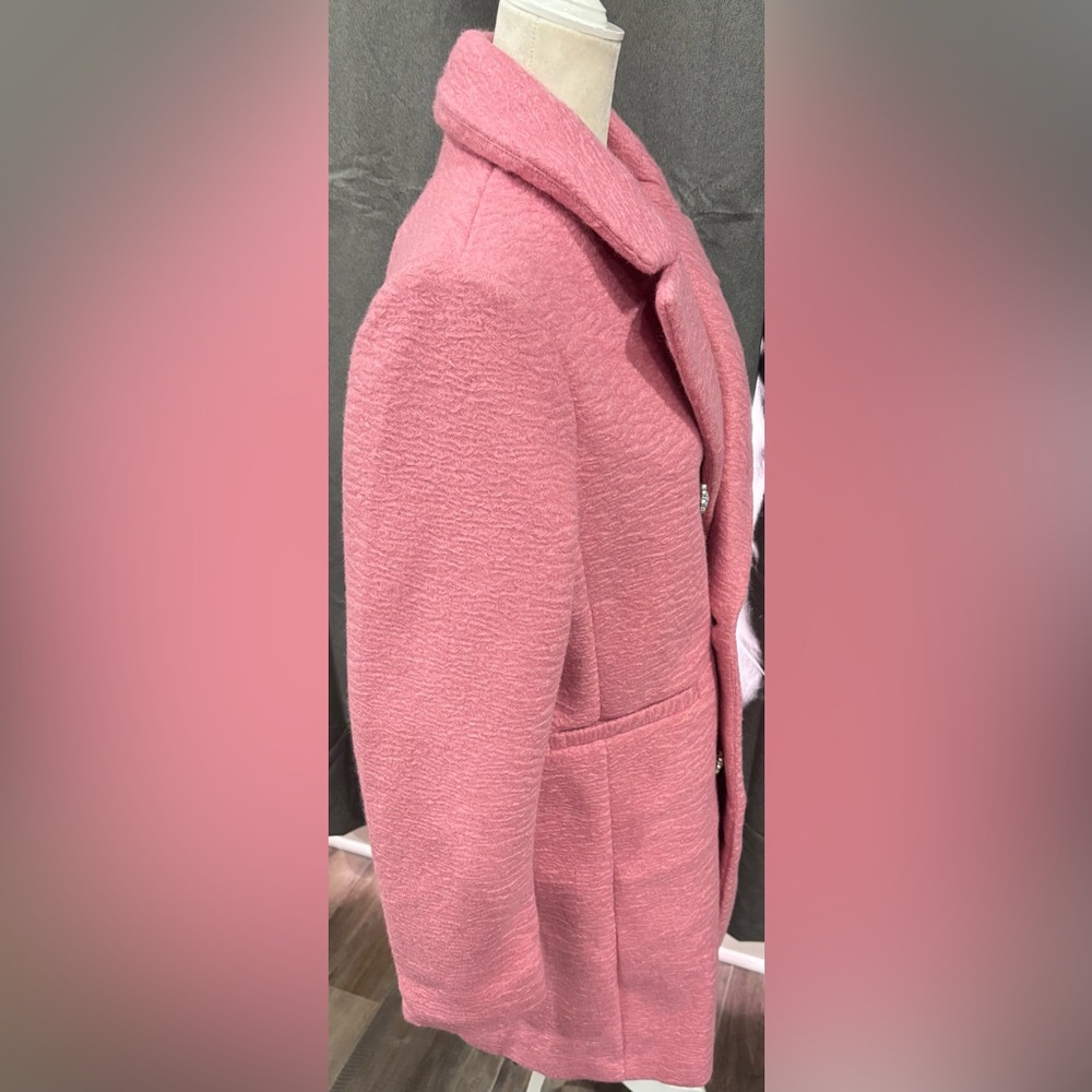 NWT M by Milly Double-breasted Boucle Coat With Rhinestone Buttons Medium - Picture 11 of 16